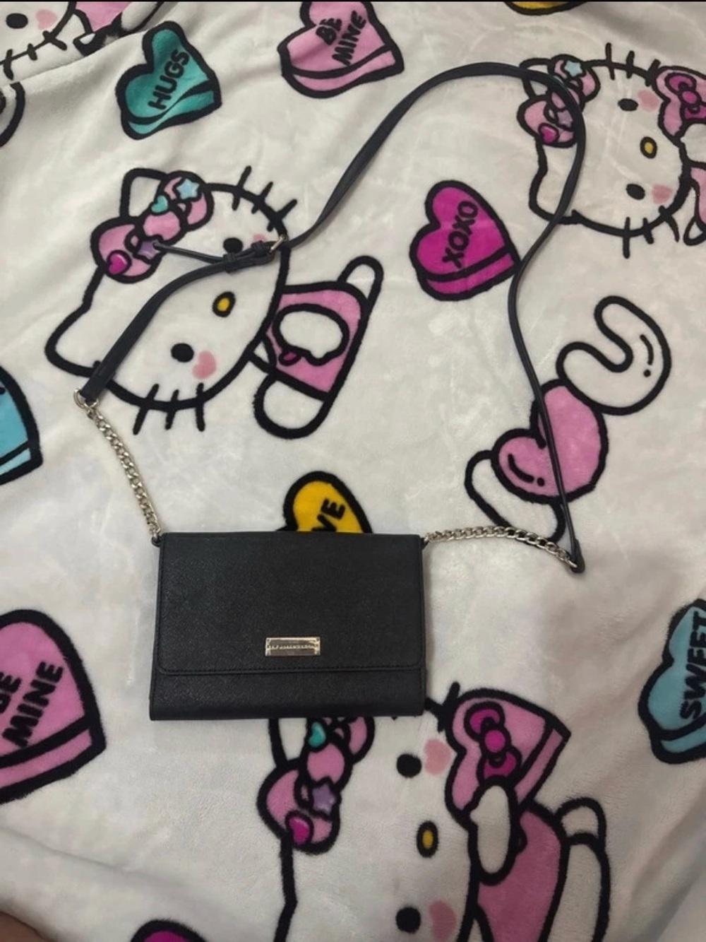 New York & Company Black Chain-Accent Crossbody Bag